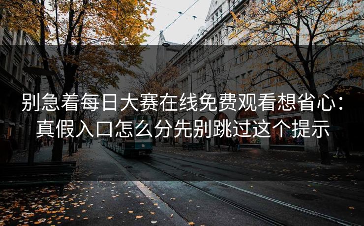别急着<strong>每日大赛</strong>在线免费观看想省心：真假入口怎么分先别跳过这个提示
